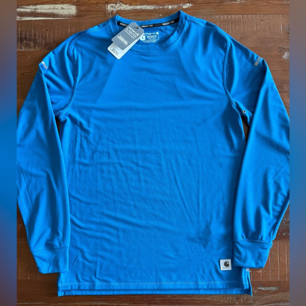 Carhartt Blue LWD Relaxed Fit Long Sleeve T Shirt! NWTS!  S